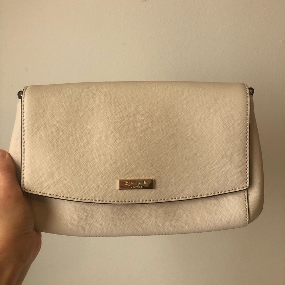 Kate Spade beige convertible crossbody, clutch bag